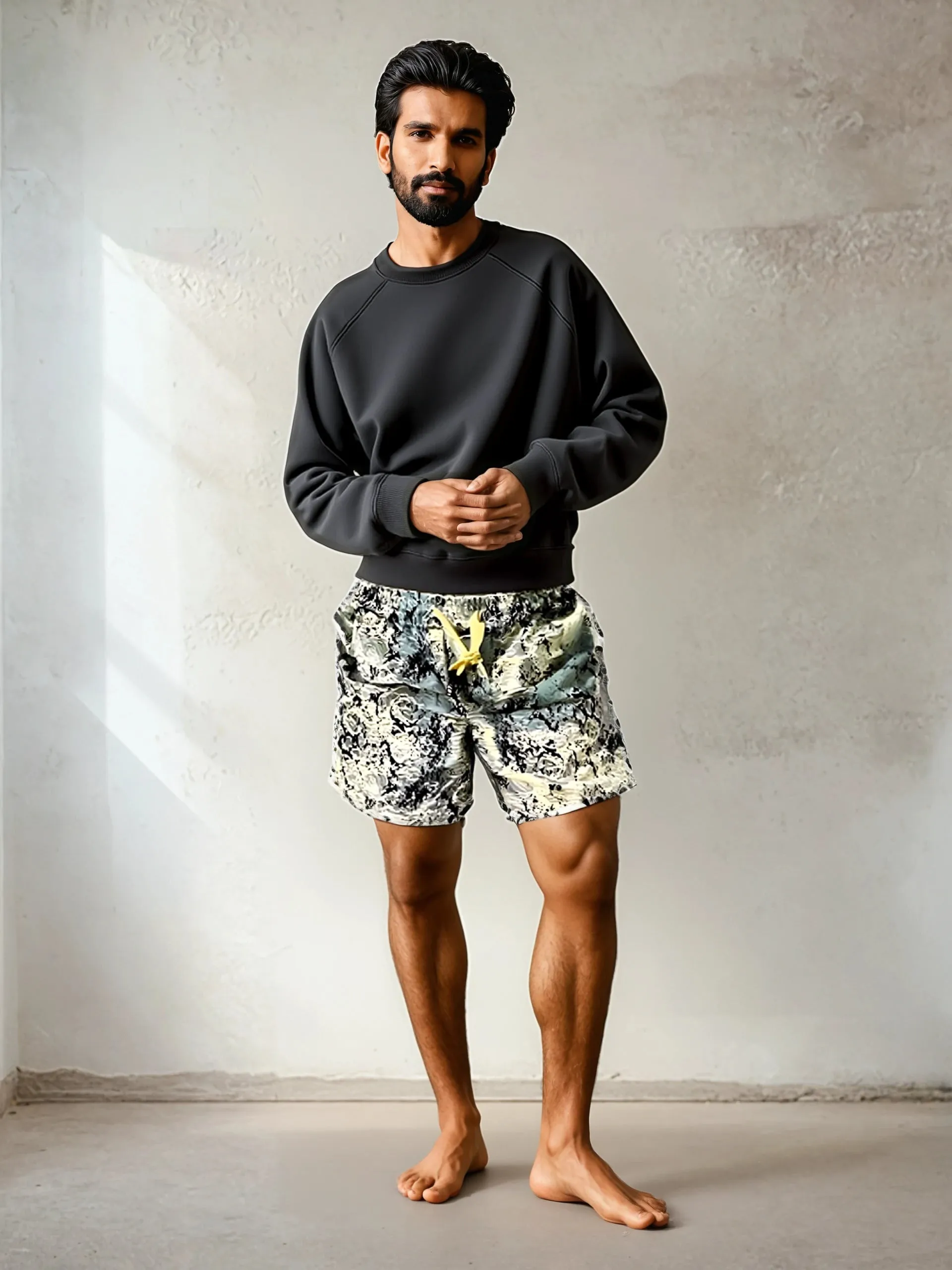 Summer Loose Shorts Couple Popular Versatile Casual Straight Men'S Flower Oil Painting Beach Shorts Hawaiian Casual Silk Shorts