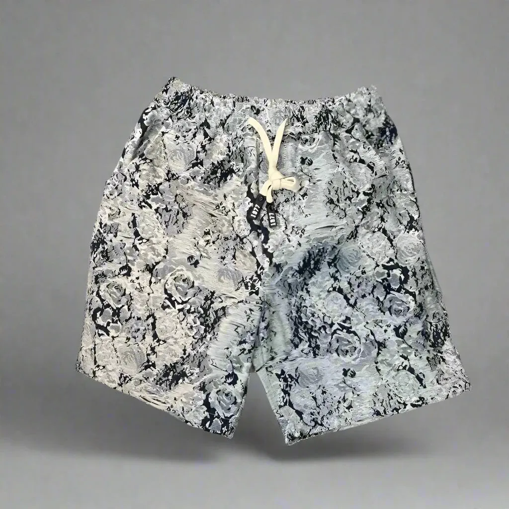 Summer Loose Shorts Couple Popular Versatile Casual Straight Men'S Flower Oil Painting Beach Shorts Hawaiian Casual Silk Shorts