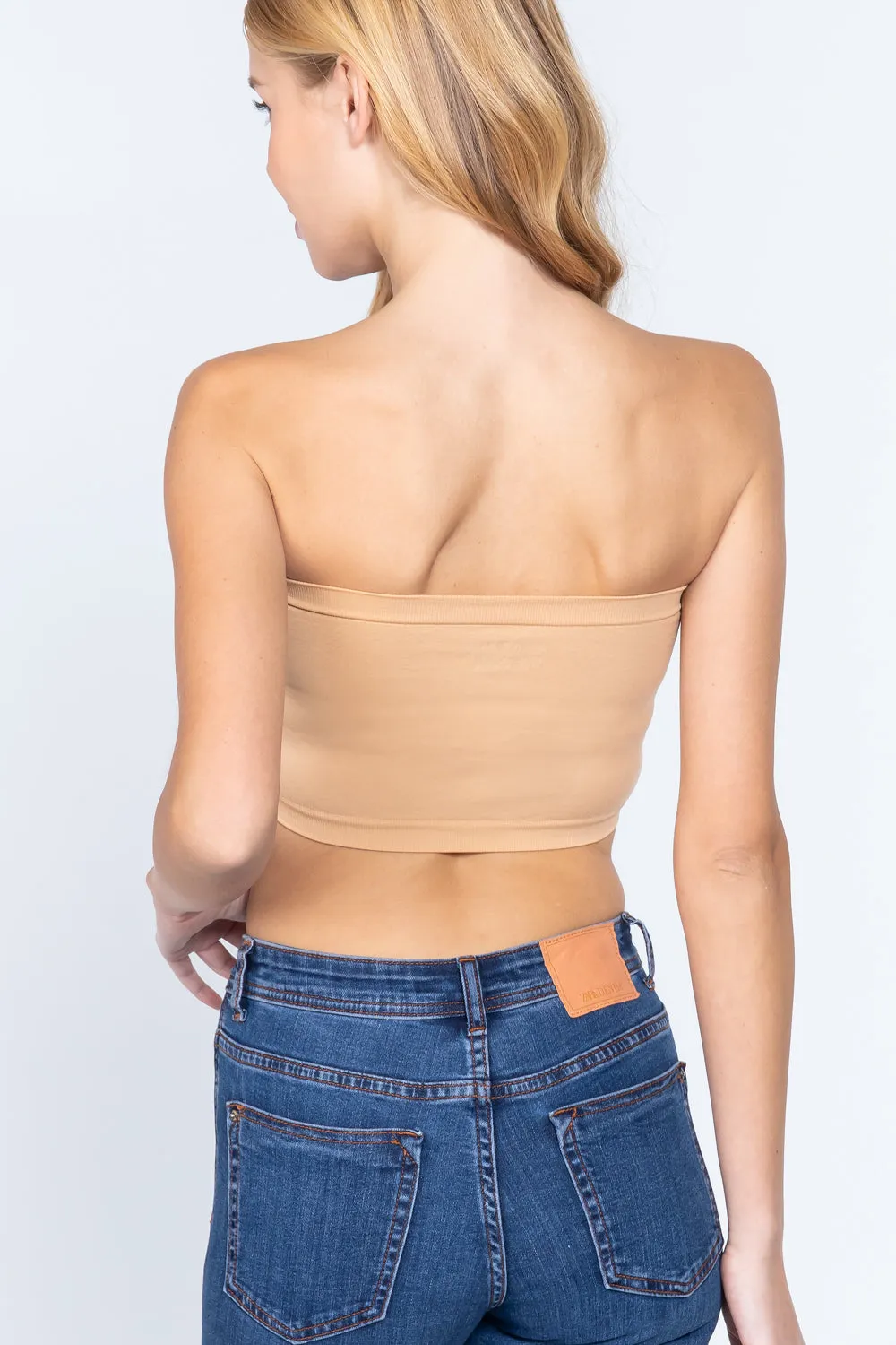 Women's Inside Bra-Cup Seamless Bandeau Top