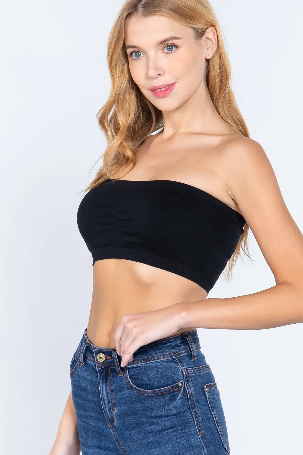 Women's Inside Bra-Cup Seamless Bandeau Top
